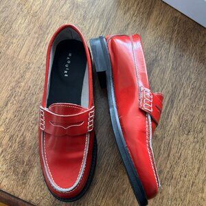 Maguire Red Leather Loafers